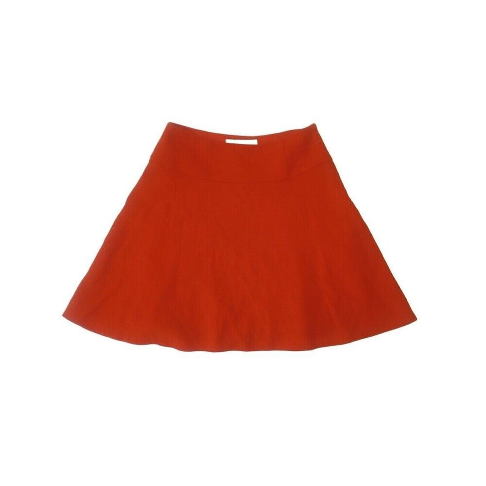 Boden Skirt Womens Size 2 P 65% Wool Blend Orange Side Zip Spring Mini Unique
